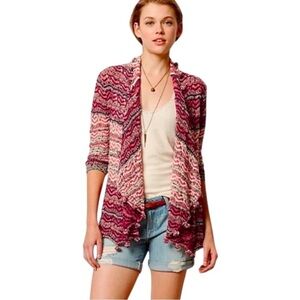 Anthropologie Moth Open Front Knit Cardigan Size PS